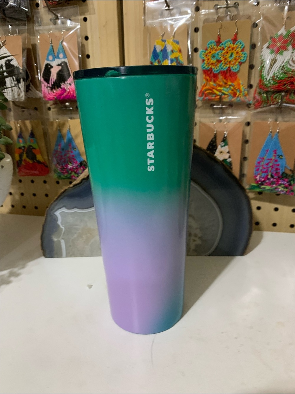 Starbucks Green to Lavender Ombre Stainless Tumbler
